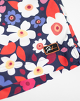 Designer Men’s Resort Wear, Swim Shorts & Luxury Swimwear Accessories | Riviera Bathers | Swim Trunks | Eden | Colorful Floral Print | Flowers | Rubber Tag Detail