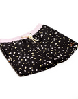 Designer Men’s Resort Wear, Swim Shorts & Luxury Swimwear Accessories | Riviera Bathers | Swim Trunks | Perlage | Black, Pink, and Gold Champagne Bubbles | Drawcord, Metal Cord Accessories