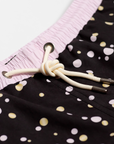 Designer Men’s Resort Wear, Swim Shorts & Luxury Swimwear Accessories | Riviera Bathers | Swim Trunks | Perlage | Black, Pink, and Gold Champagne Bubbles | Drawcord, Metal Cord Accessories