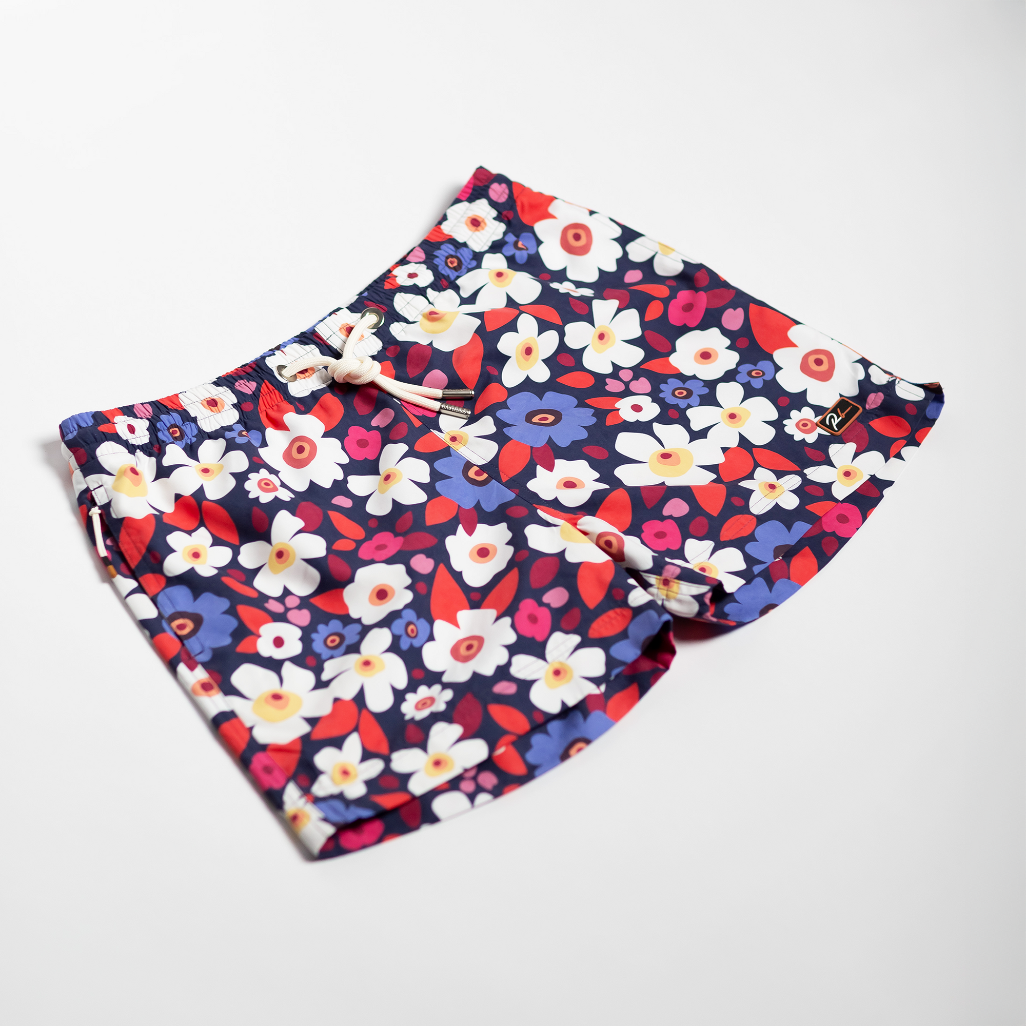 Designer Men’s Resort Wear, Swim Shorts & Luxury Swimwear Accessories | Riviera Bathers | Swim Trunks | Eden | Colorful Floral Print | Flowers