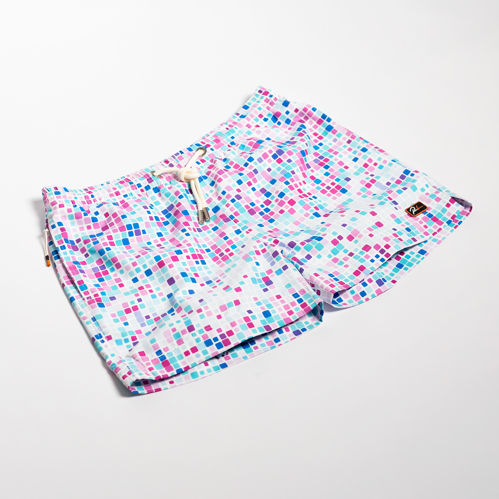 Designer Men’s Resort Wear, Swim Shorts & Luxury Swimwear Accessories | Riviera Bathers | Swim Trunks | Refection | Colorful Squares