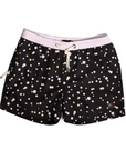Designer Men’s Resort Wear, Swim Shorts & Luxury Swimwear Accessories | Riviera Bathers | Swim Trunks | Perlage | Black, Pink, and Gold Champagne Bubbles | Drawcord, Metal Cord Accessories