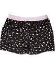 Designer Men’s Resort Wear, Swim Shorts & Luxury Swimwear Accessories | Riviera Bathers | Swim Trunks | Perlage | Black, Pink, and Gold Champagne Bubbles | Drawcord, Metal Cord Accessories