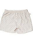 Designer Men’s Resort Wear, Swim Shorts & Luxury Swimwear Accessories | Riviera Bathers | Swim Trunks | Pacha | Cream with Black Geometric Squares | Drawcord | Metal Accessories