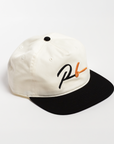 Designer Men’s Resort Wear, Swim Shorts & Luxury Swimwear Accessories | Riviera Bathers | Swim Trunks | Happy Hour Hat | White with Black Brim