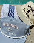 Designer Men’s Resort Wear, Swim Shorts & Luxury Swimwear Accessories | Riviera Bathers | Swim Trunks | Country Club Hat | Blue & Cream
